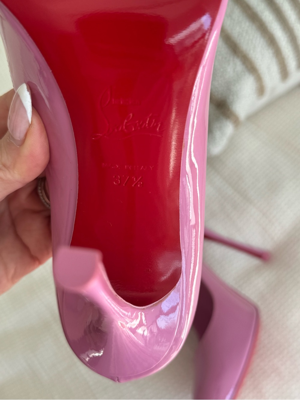 Christian Louboutin Glossy Hot Pink Patent Pumps - Picture 5 of 5